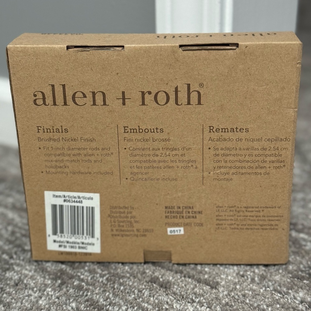Allen + Roth Drapery
Curtain Rod Finials Brushed Nickel - Picture 4 of 4
